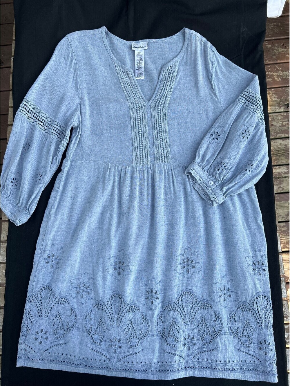 Tommy Bahamas Blue embroidered dress